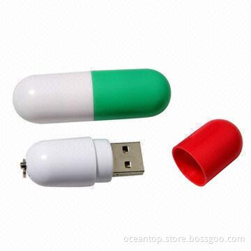 Capsule style USB flash drive